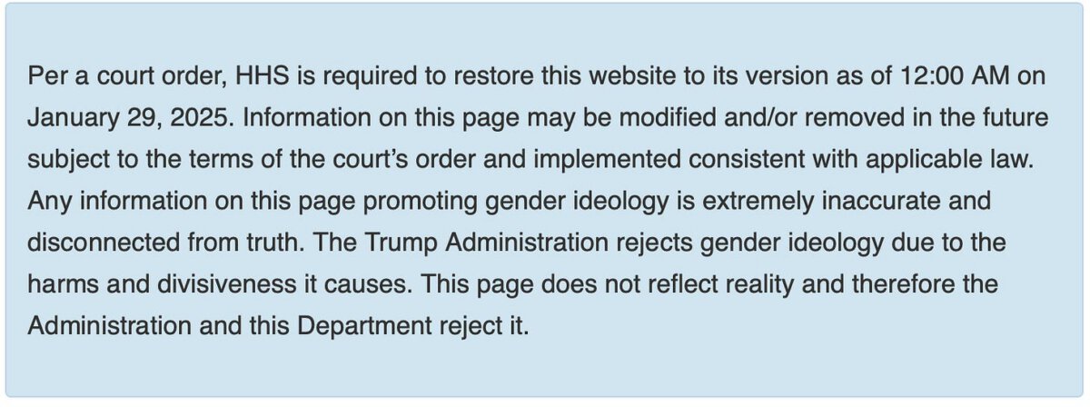 A Different Kind of Activism 1 Notice on the FDA website, restored by court order, stating that the page does not reflect reality and that the Administration rejects it