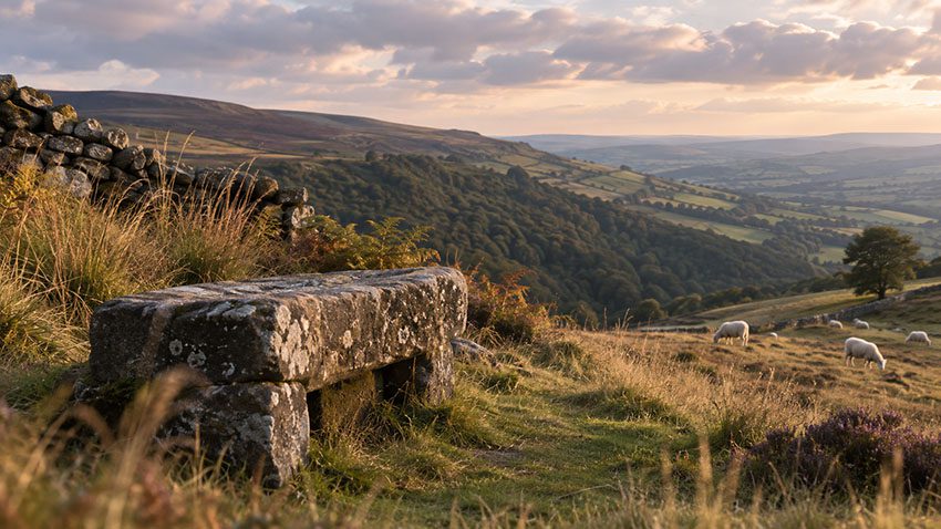 Two Women on a Mission 1 The stone seat above Timble Gill, where two women novelists of a certain age sit and share the view across the Washburn Valley. Two Women on a Mission